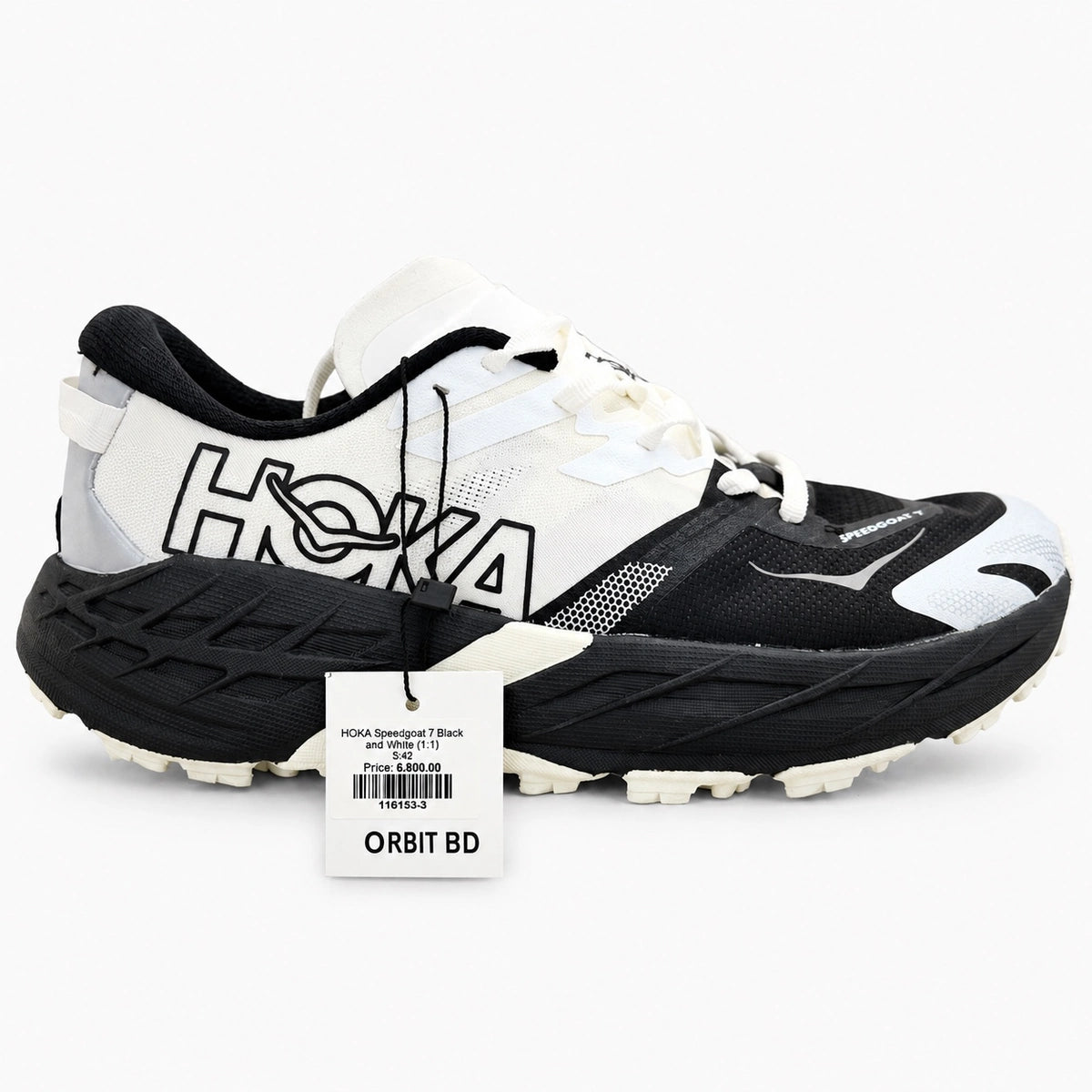 Hoka Speedgoat 7 Black and White 1:1