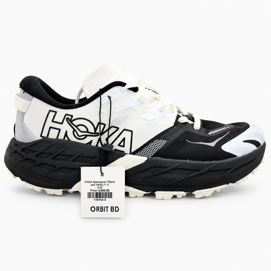 Hoka Speedgoat 7 Black and White 1:1